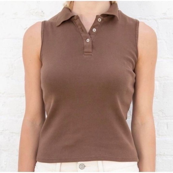 🧸BRANDY MELVILLE POLO COLLAR SHIRT - Picture 1 of 4
